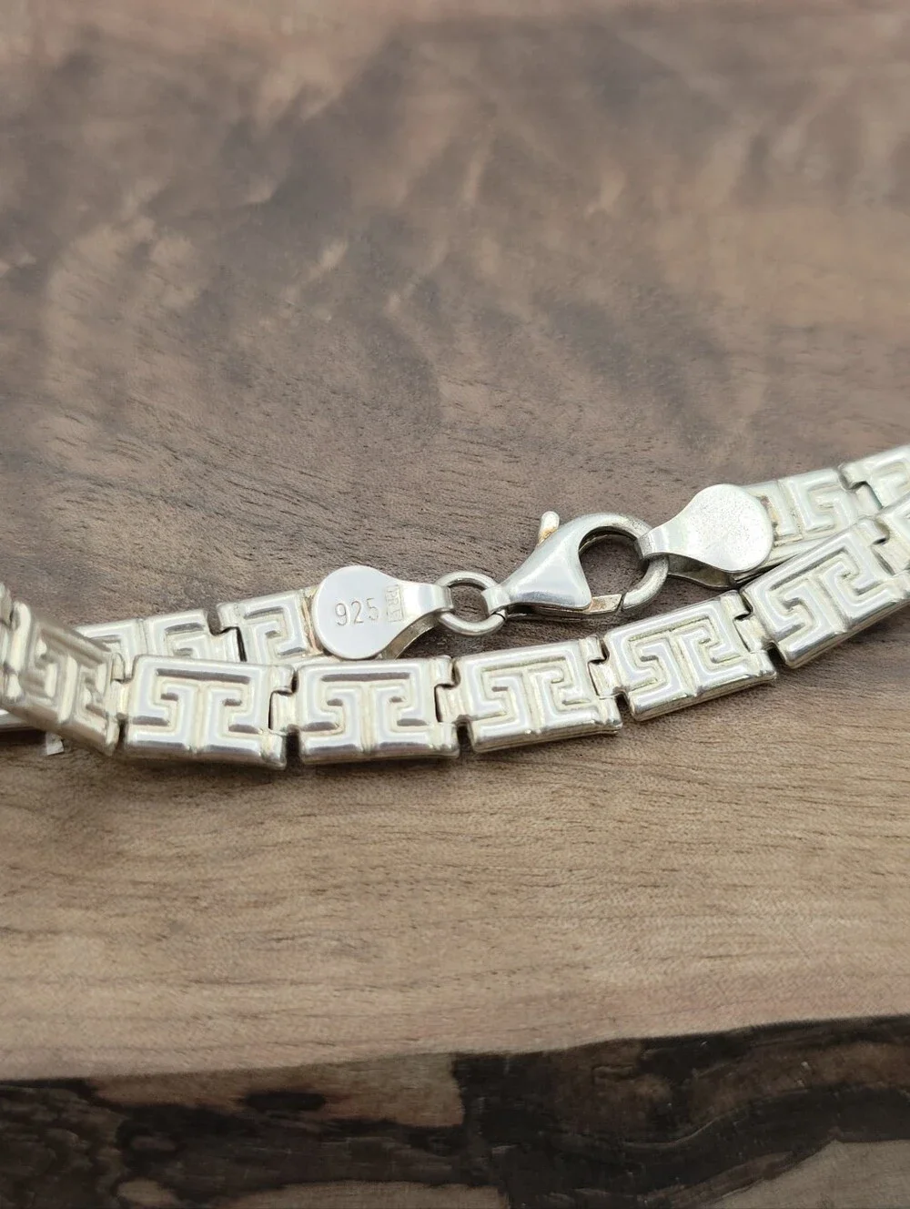 Vintage Paolo Romeo 925 Sterling Silver Greek Key Bracelet